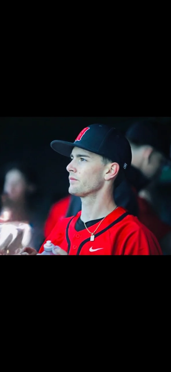Baseball player in a red uniform